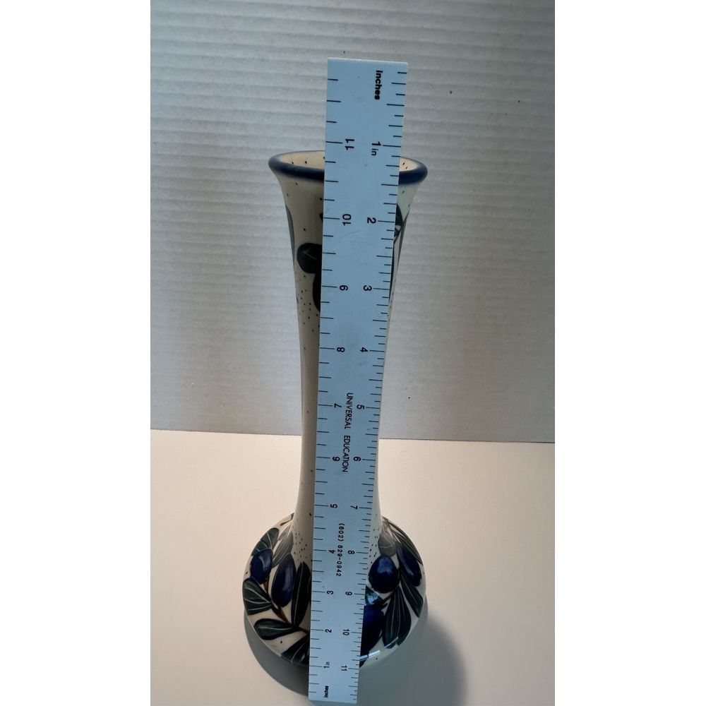 Unikat WR Boleslawiec‎ Hand Made Bus Vase 10.5" Tall, Polish Pottery Olives - Picture 5 of 10